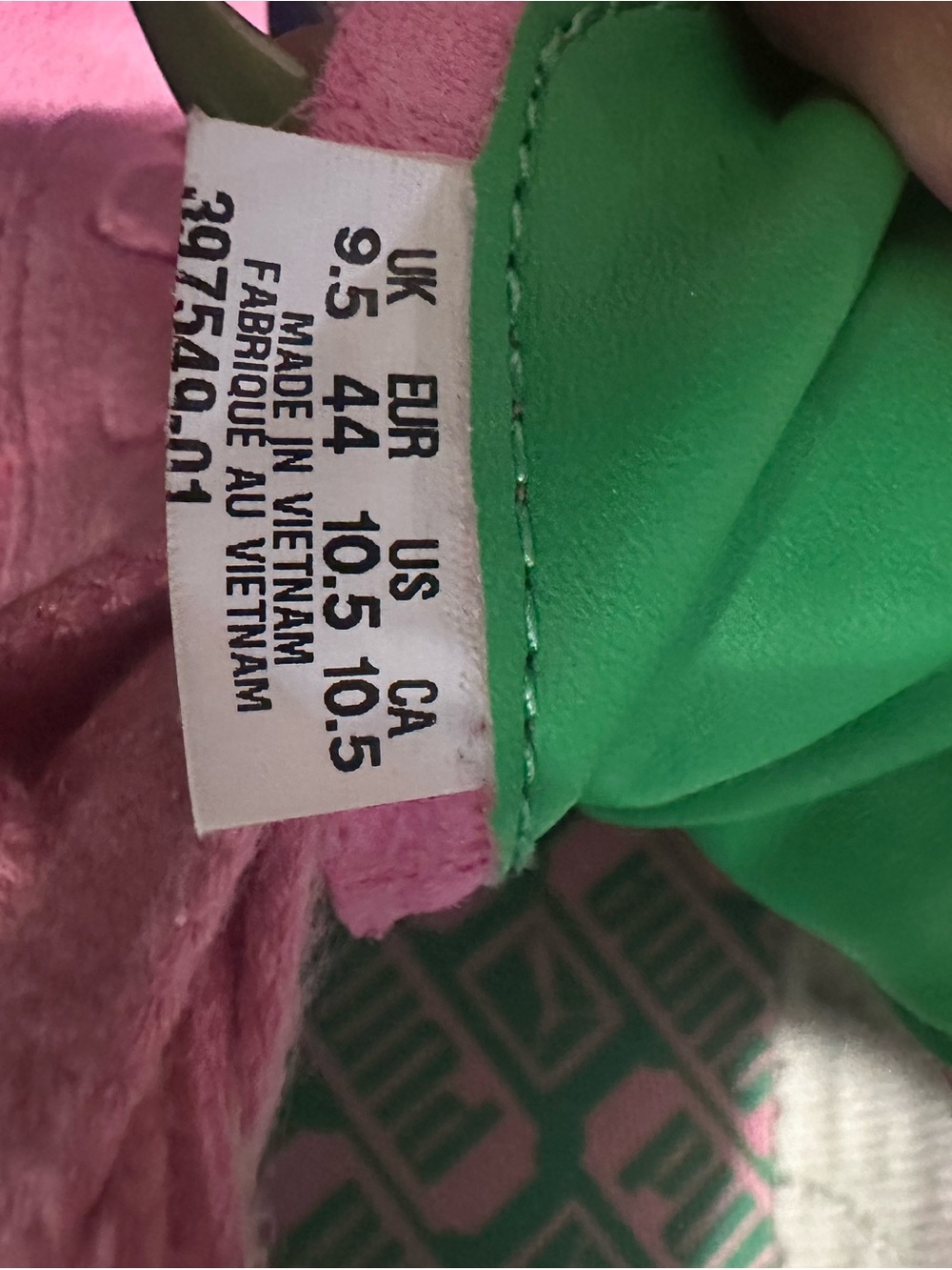 Puma Pink & Green ‘Palermo’ Suede Sneakers - Picture 8 of 8